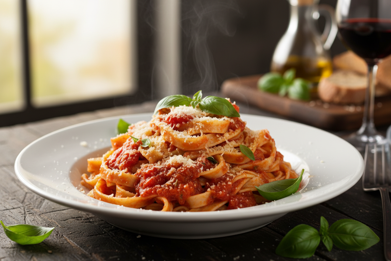 Pasta con salsa de tomate